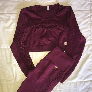 Burgundy two piece activewear